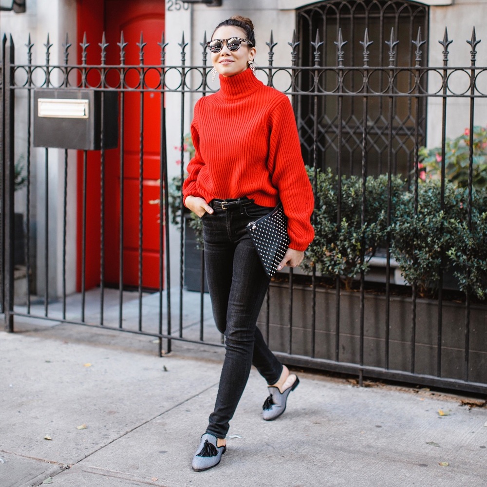 Jack Rogers “Delaney” Herringbone Tassel Mules